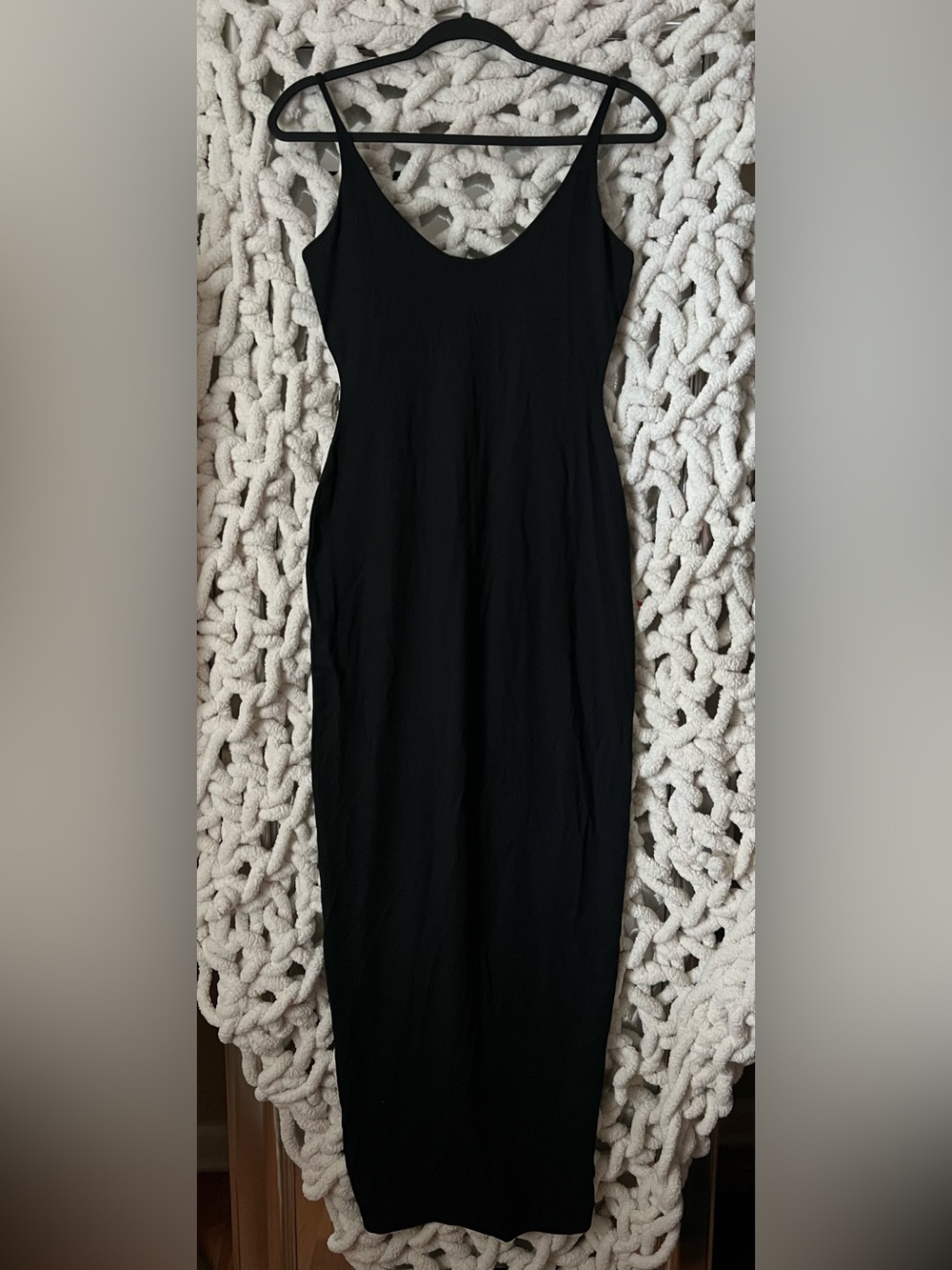SKIMS SMOOTH LOUNGE SKIMPY SCOOP NECK DRESS NWT - OBSIDIAN